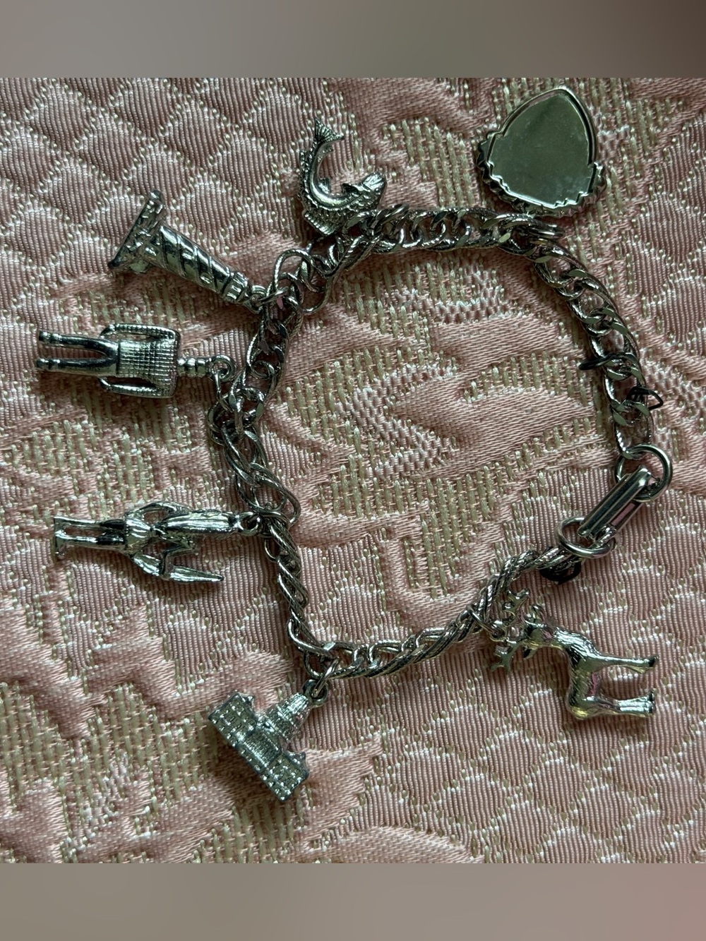 Silver Charm Bracelet with Animal and Object Charms